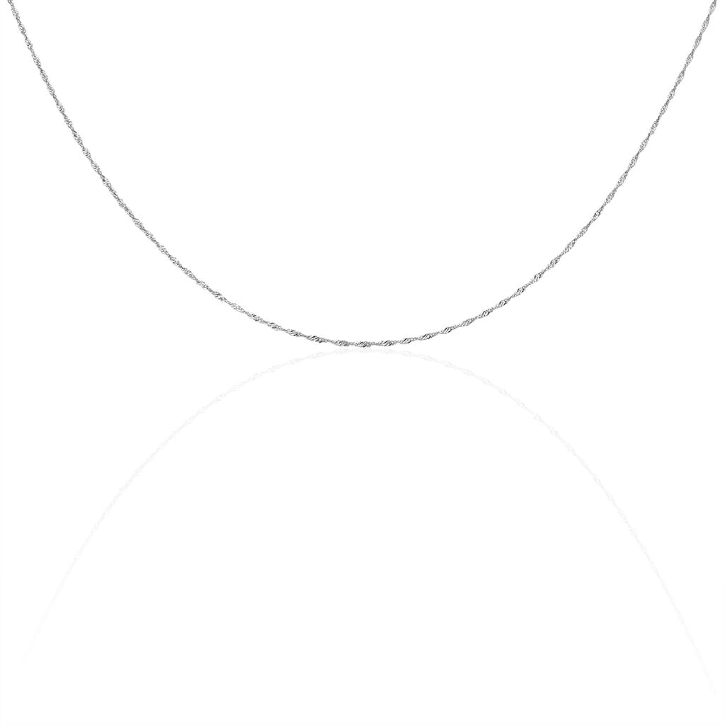 Chaîne Imanie Maille Singapour Or Blanc