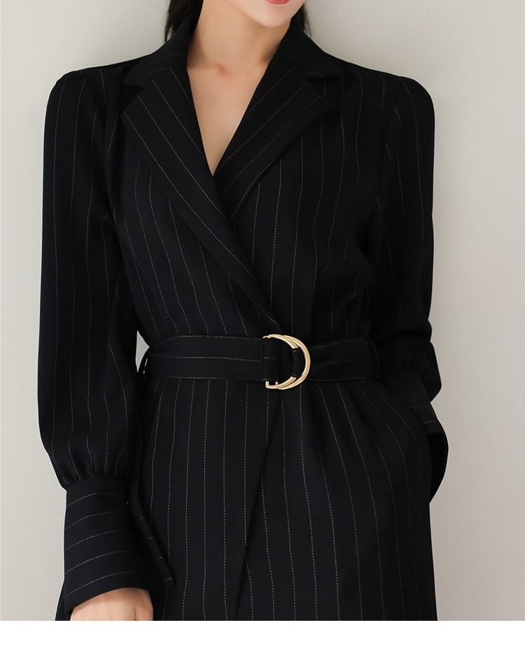 Bornite - Gestreepte jumpsuit met pofmouwen en kraag