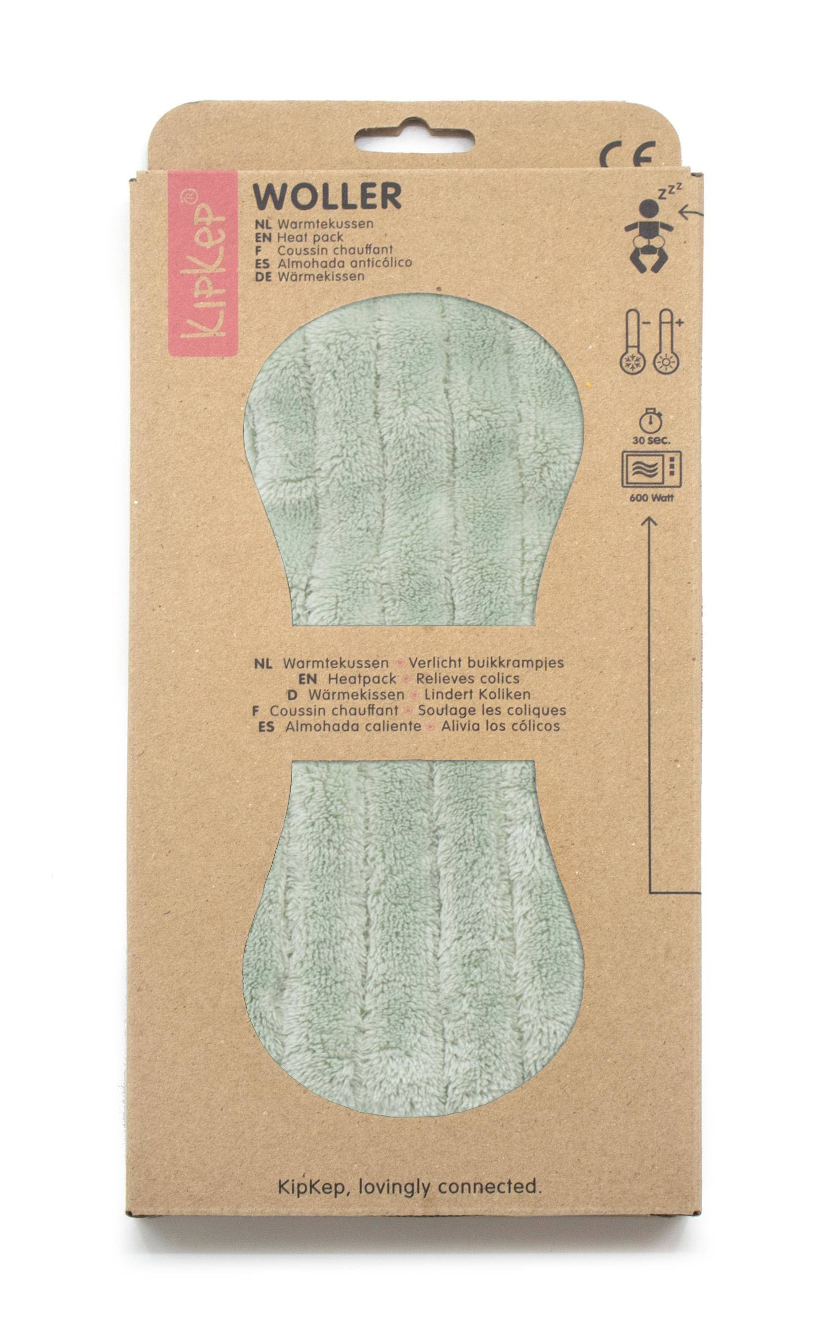 KipKep Woller warmtekussen Deluxe Pale green