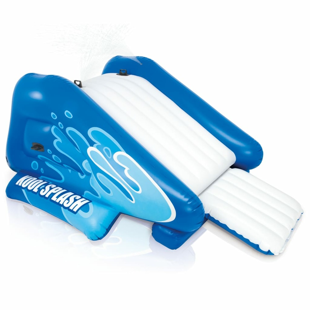 Toboggan aquatique gonflable kool splash bleu