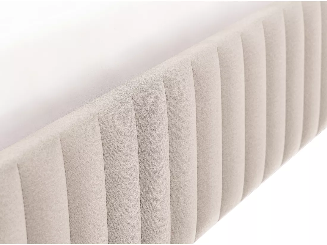 Sommier coffre 140 x 190 cm en velours - Beige - SETHI de YSMÉE