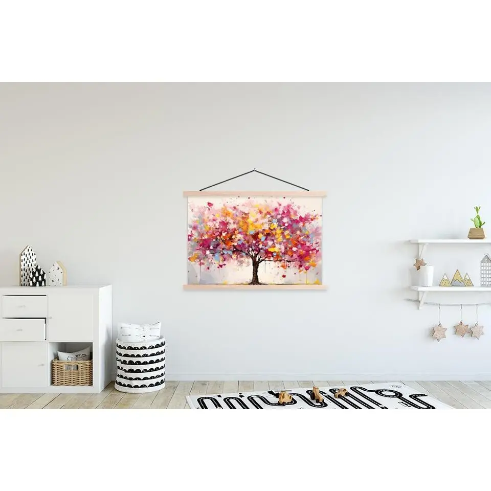 MuchoWow - Schoolplaat/ wandhanger - Aquarel - Boom - Kunst - Abstract
