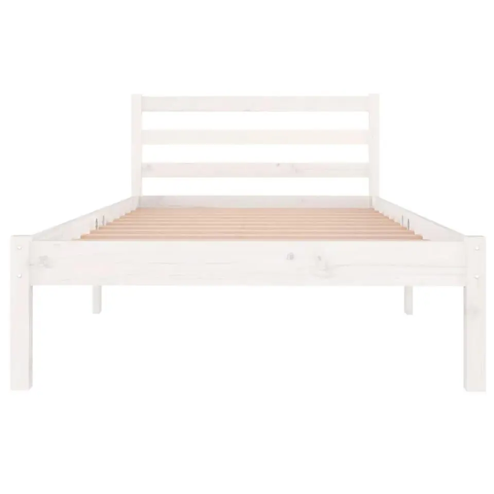 vidaXL - Bed frame met hoofdbord - Wit - Grenenhout - 90x200 cm