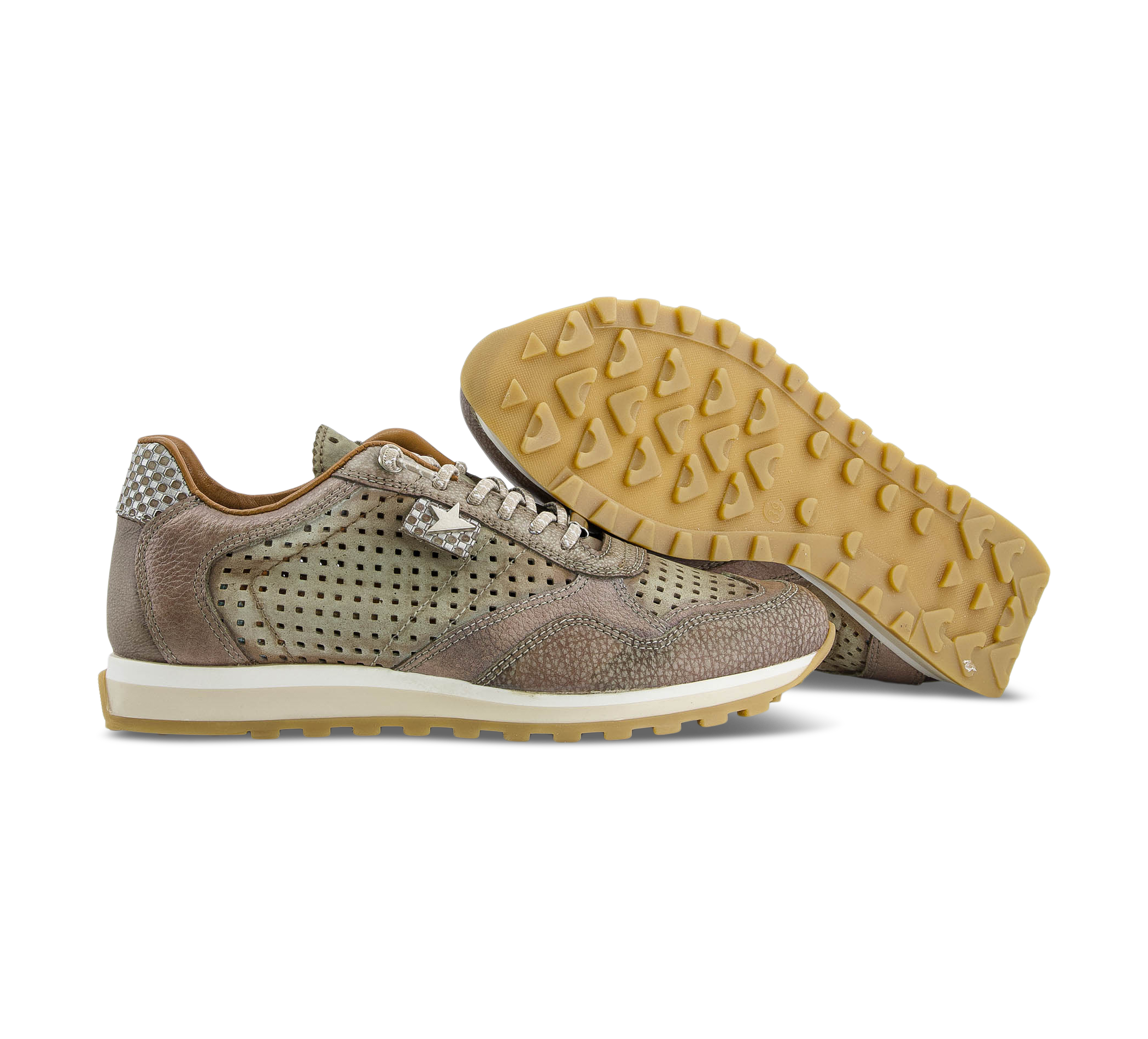 1874 by Walder Sneaker low beige/taupegrau