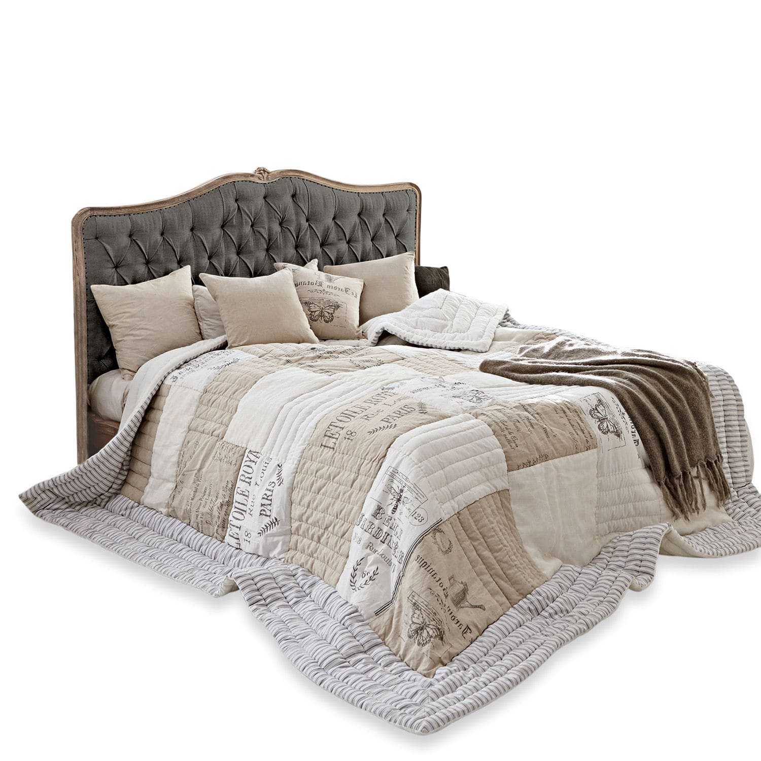 Bett Declaire grau/braun