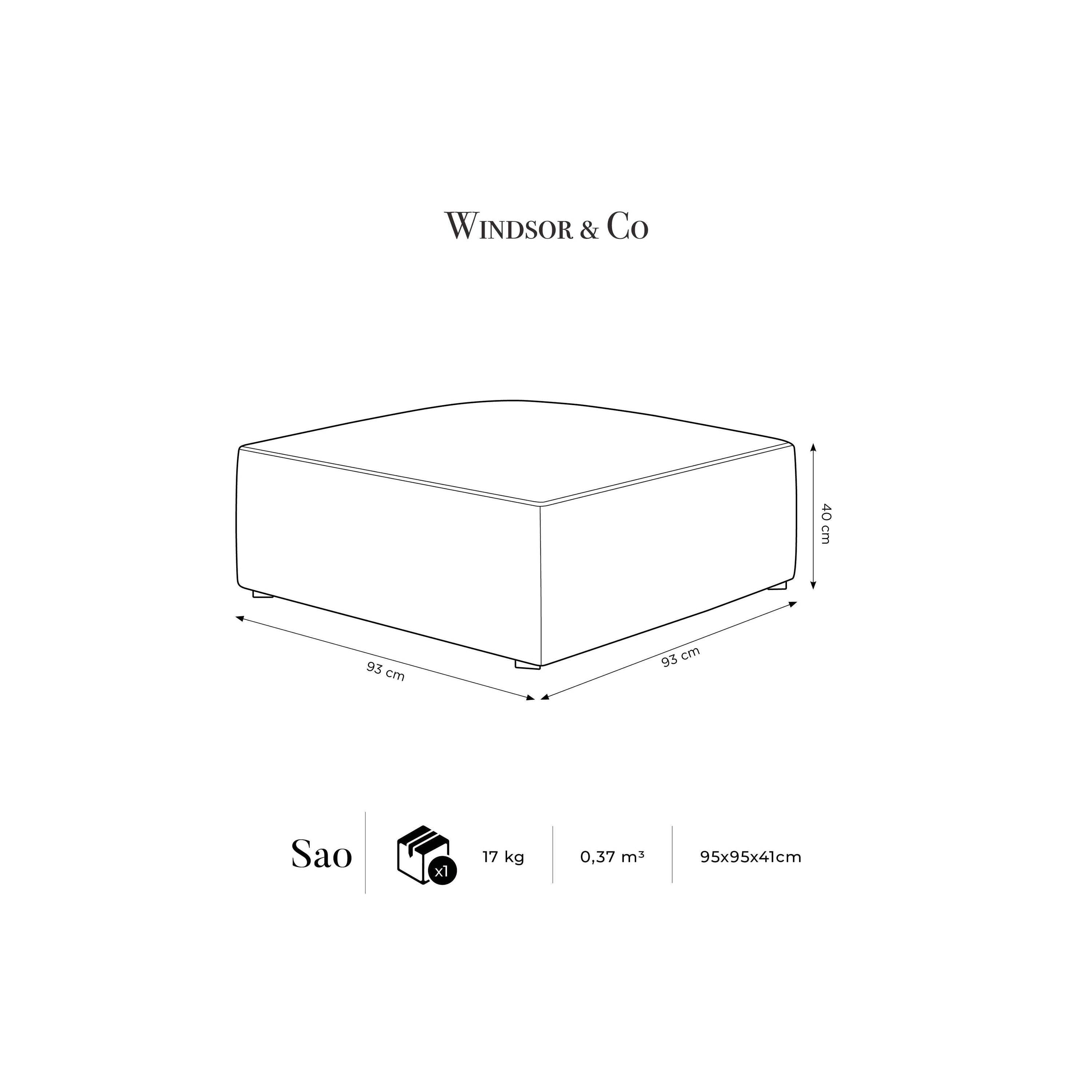 Windsor & Co Sao Hocker - Velvet  - Donkergroen