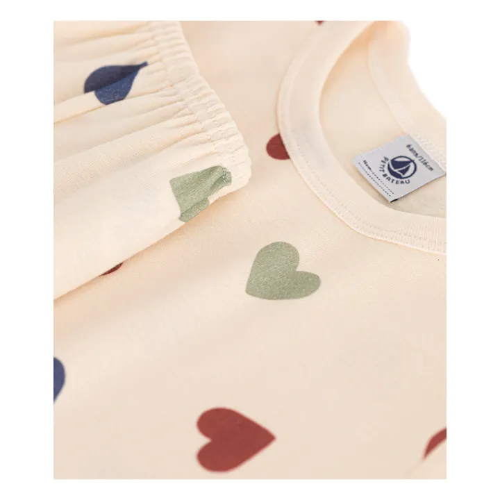 Petit Bateau Pyjama Short Market Cœurs | Vanille