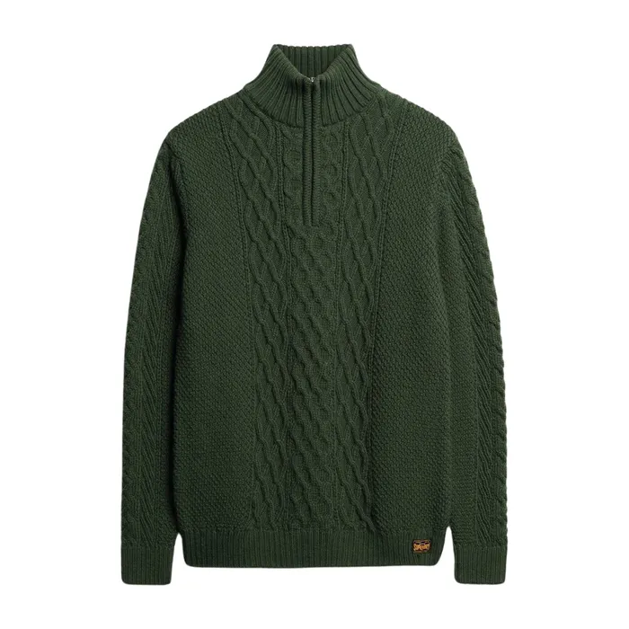 Superdry Jacob Cable Knit Half Zip Trui Heren