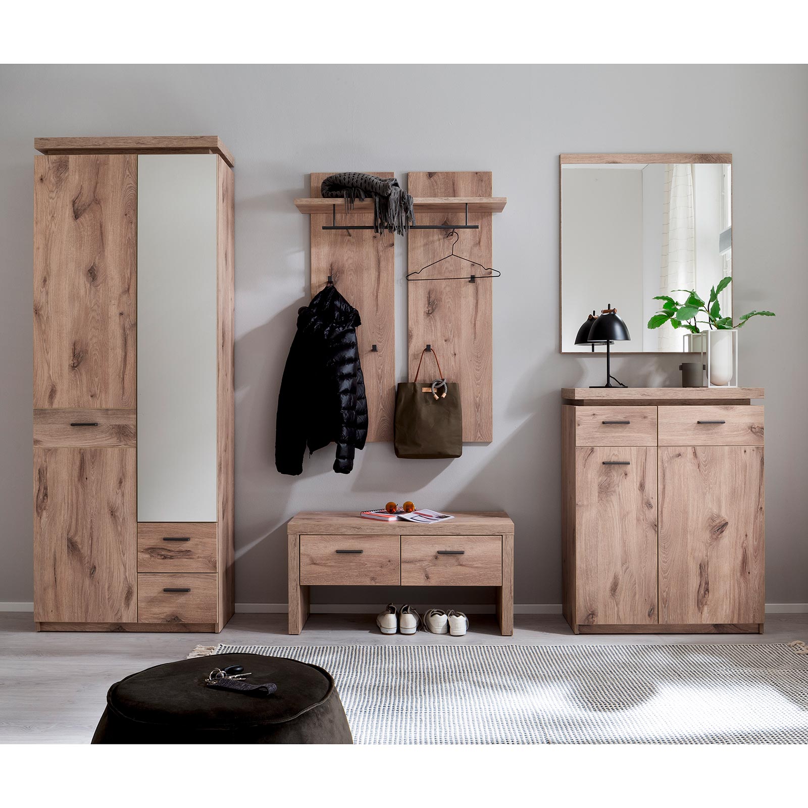 Kommode - Viking Oak - LED-Beleuchtung - 75 cm