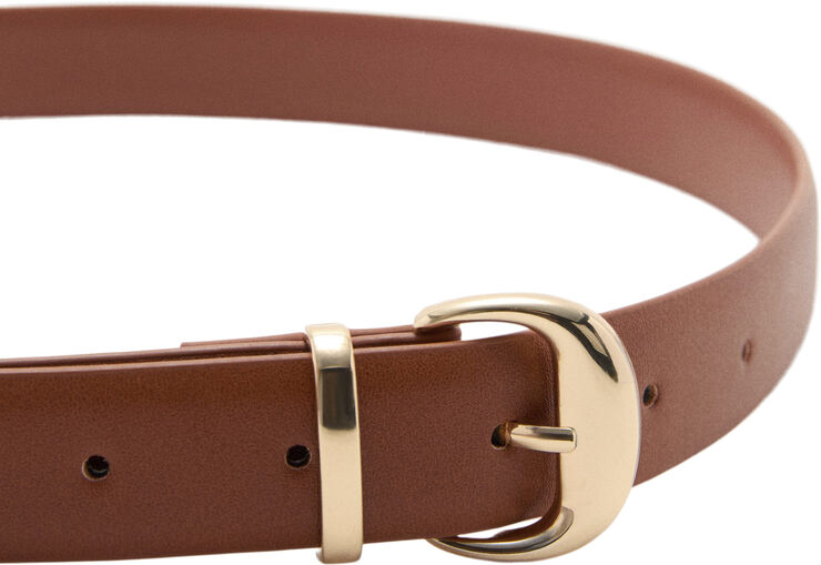 MANGO Metal buckle belt Brown