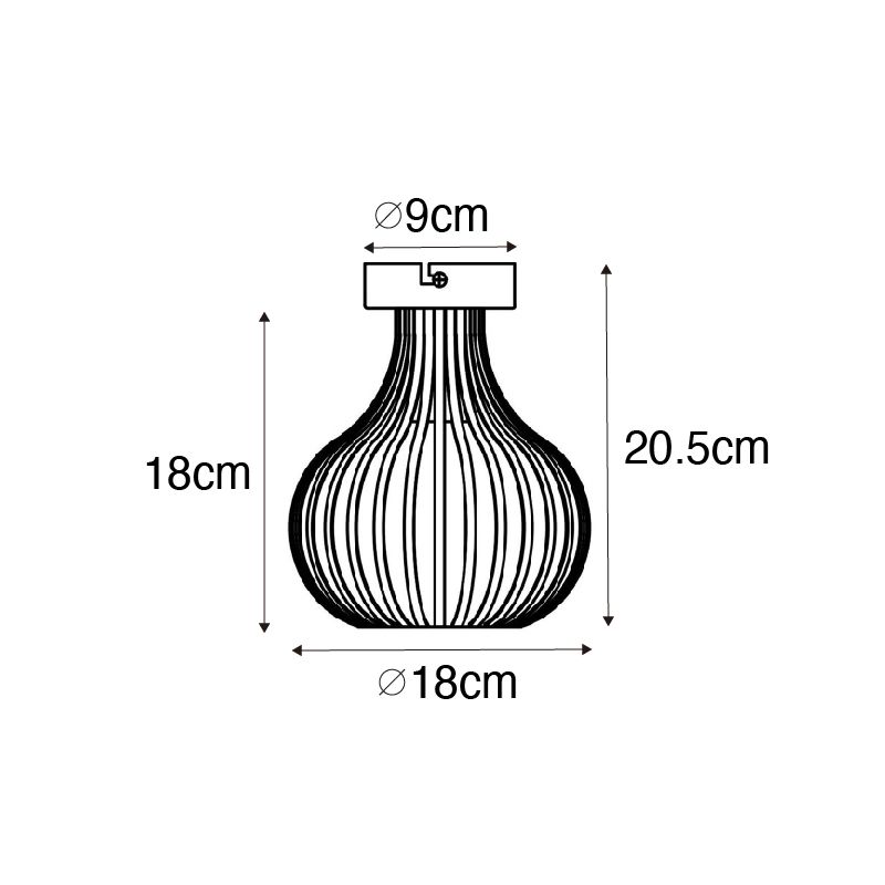 Moderne plafondlamp zwart 18 cm - Saffira