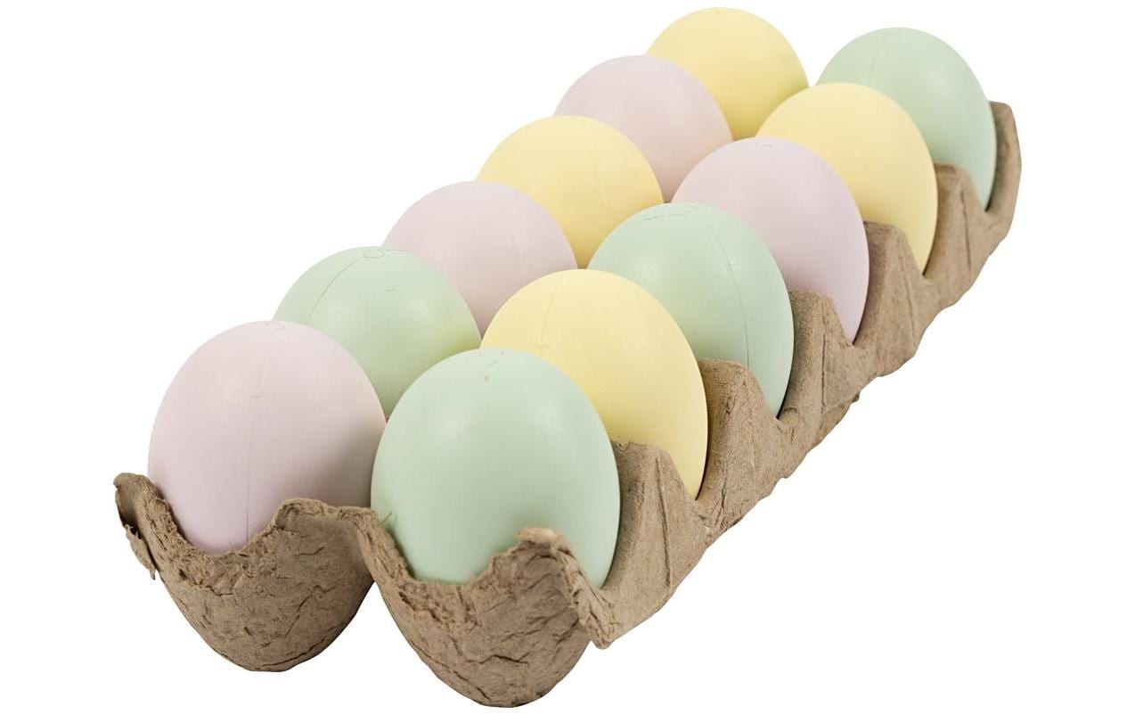 Eier aus Plastik 6 Stück, pastellfarbenEier als kreative Dekoration