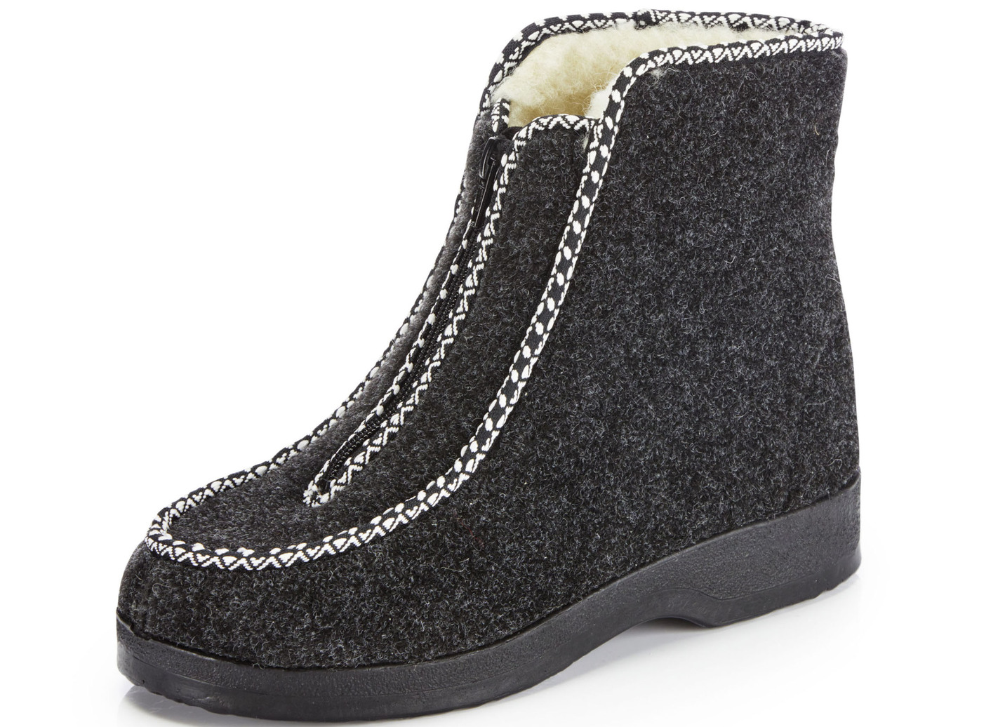 Reißverschluss-Stiefelette aus weichem Filz