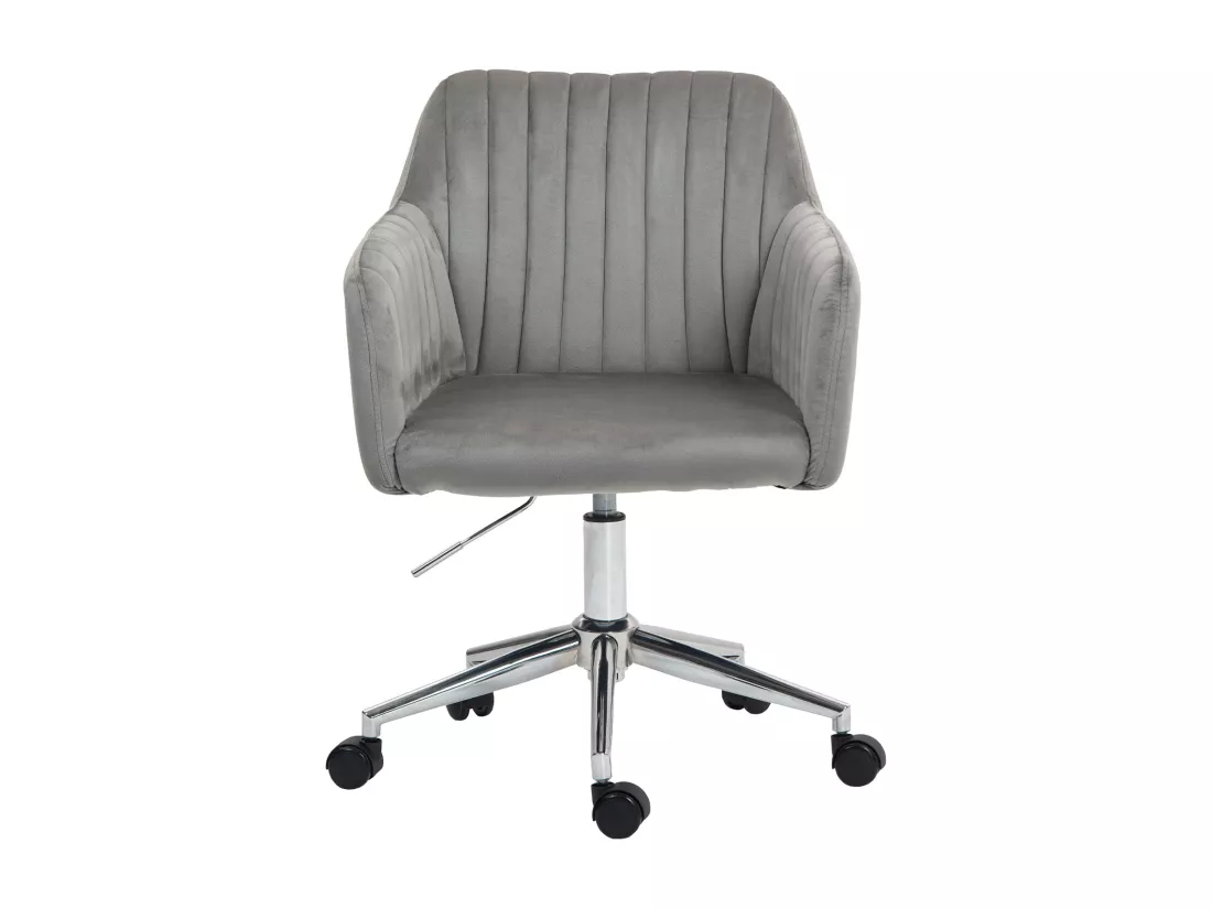 Chaise de bureau SVITA OLIVER, réglable en hauteur, revêtement en velours gris