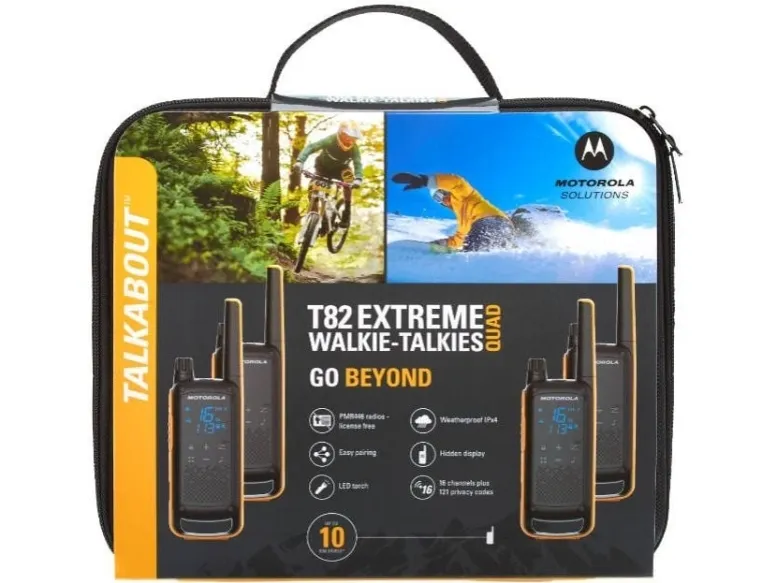 Motorola Talkabout T82 Extreme - Quad Pack - transportabel - tovejs radio - PMR - 446 MHz - 16 kanaler - sort, gul (pakke med 4)