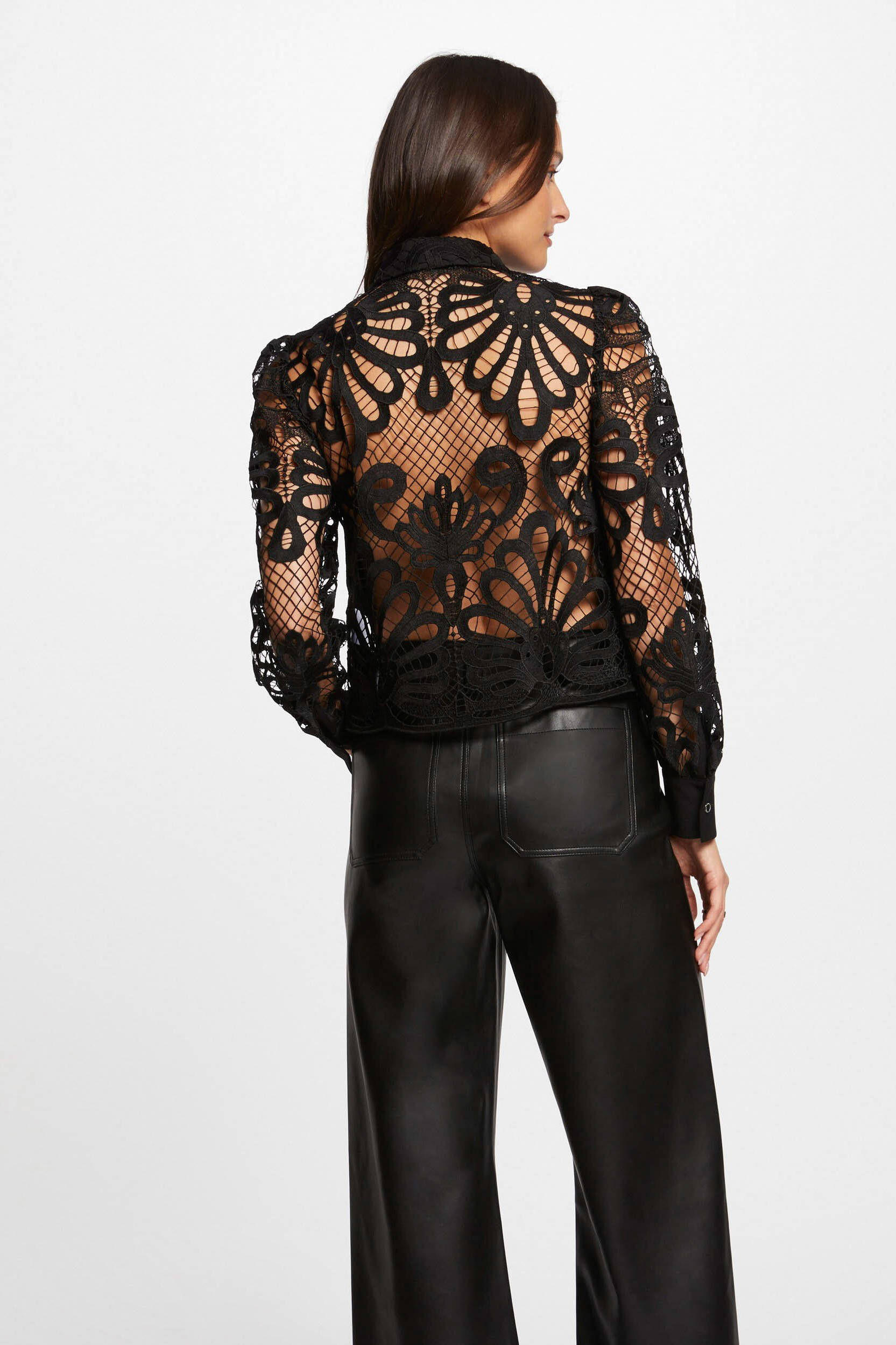 Morgan semi-transparante blouse zwart