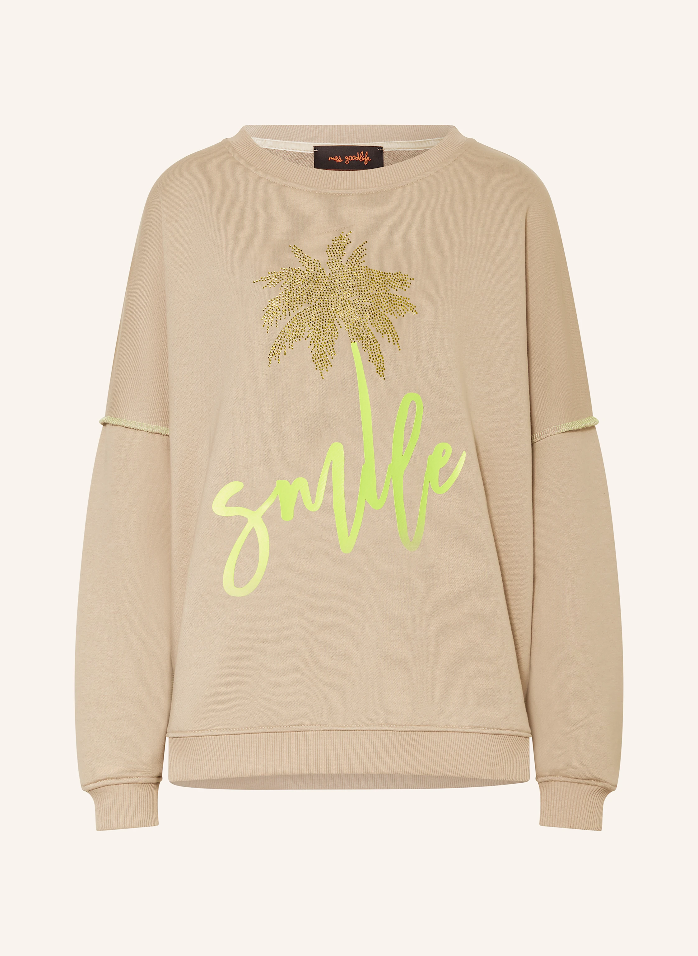 miss goodlife Sweatshirt mit Schmucksteinen