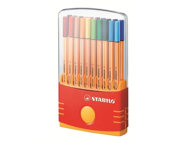 Fineliner Stabilo Point 88 Color Parade 0,4 mm - med 20 stk. ass. farver