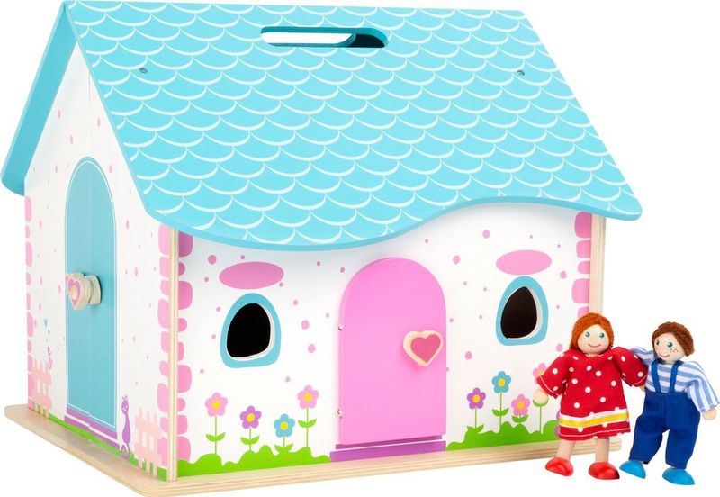 Poppenhuis - vouwbaar - Houten speelgoed vanaf 3 jaar