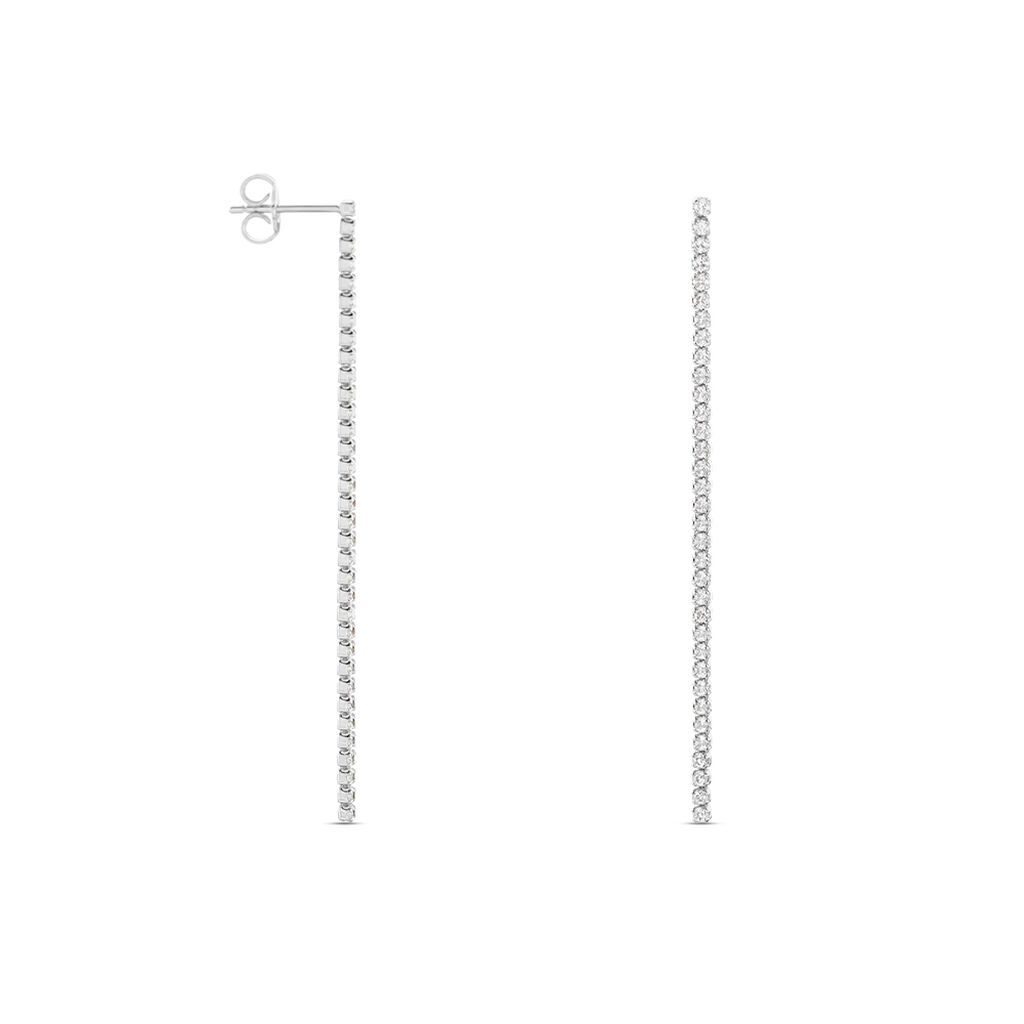 Boucles D'oreilles Pendantes Lou-anne Argent Blanc Oxyde De Zirconium