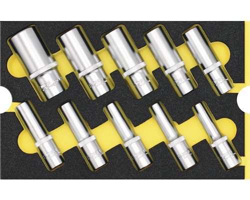 Module-inzetstuk dopsleutelinzetstukken WGB maat M 268 x 38 x 171 mm zwart 10-delig