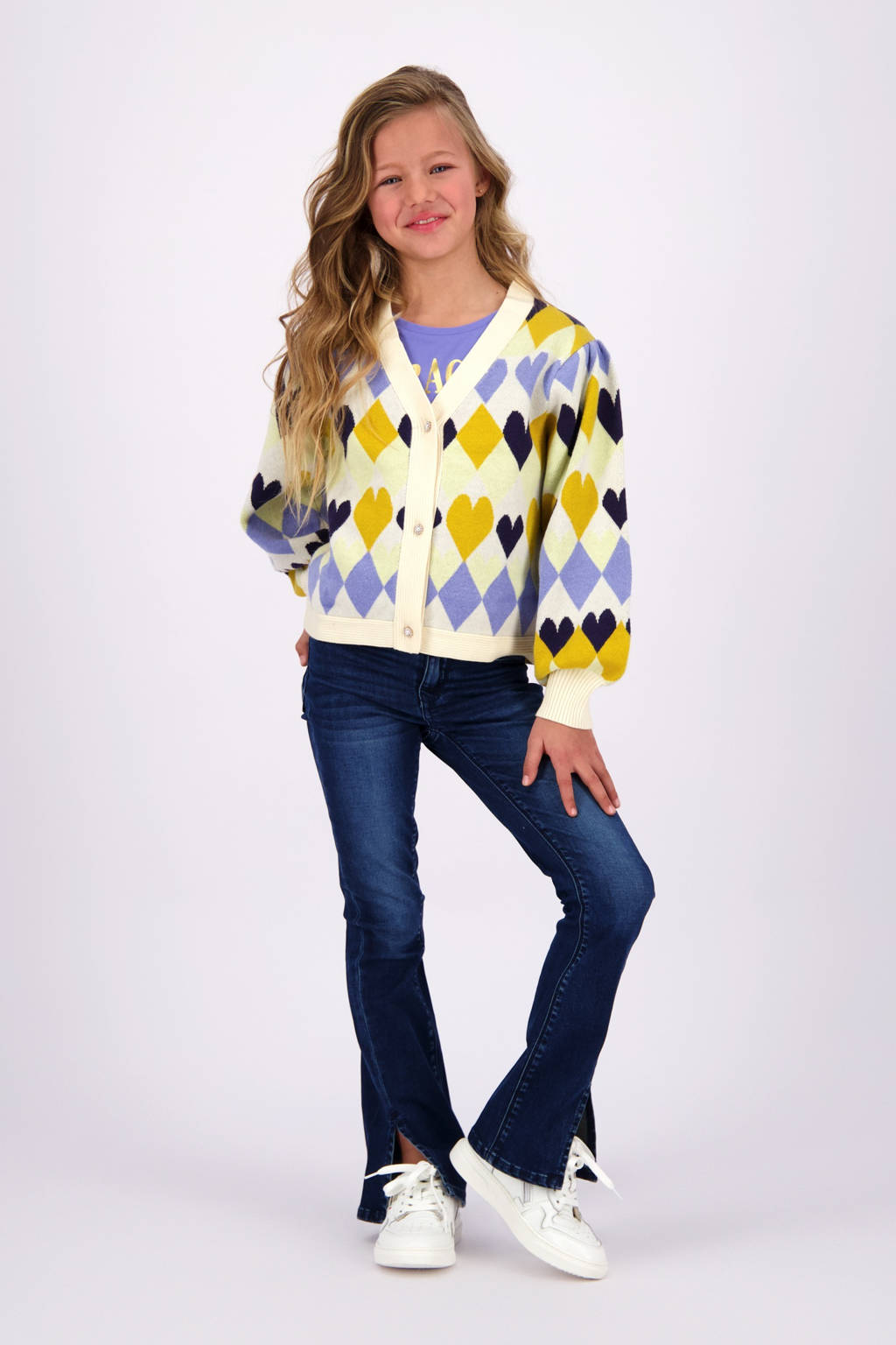 Vingino flared fit jeans dark blue denim