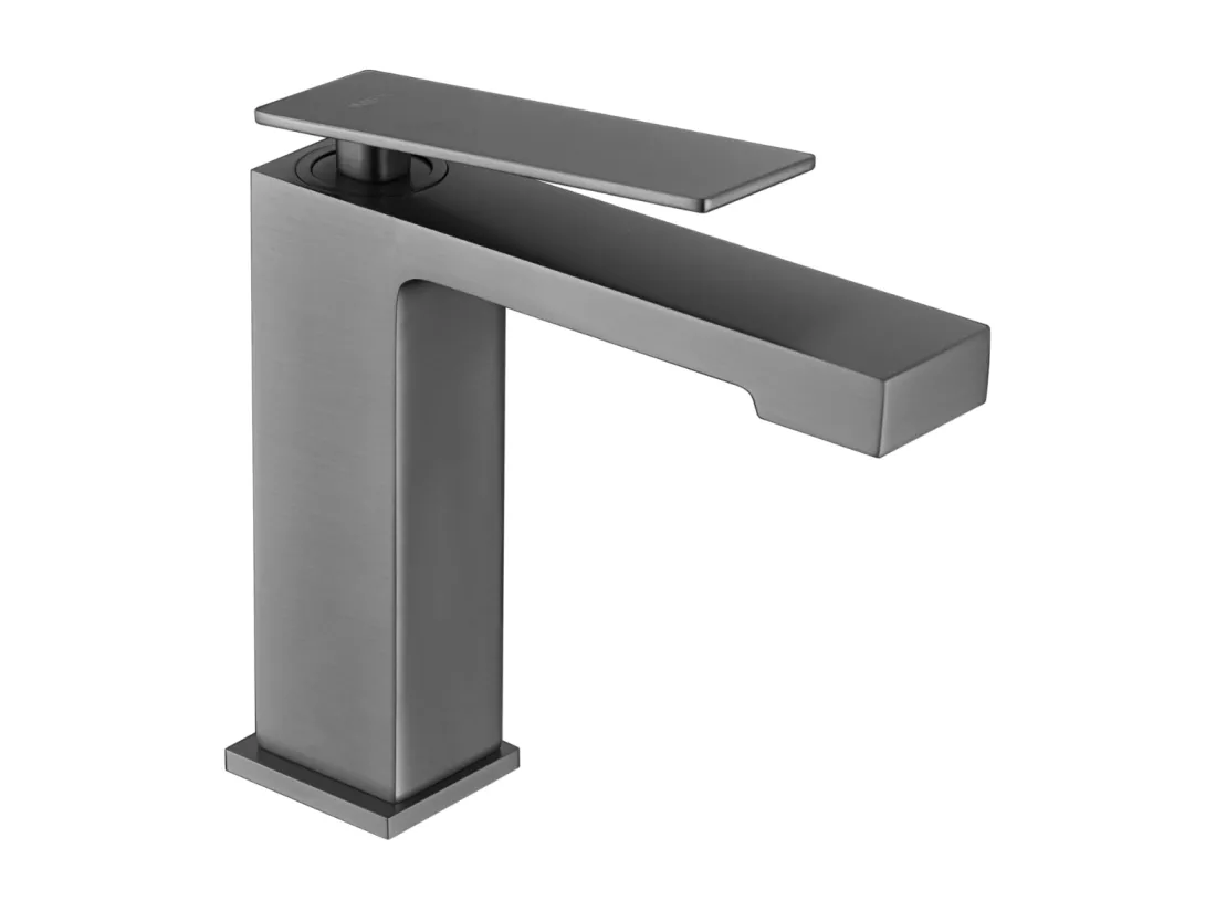 Robinet Mitigeur de Lavabo anti-calcaire Bec Bas Black Gun Métal IMEX PISA BDP048-1BGM