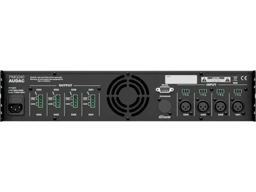 Audac PMQ240 - Strømforstærker - 4 x 240 Watt - sort
