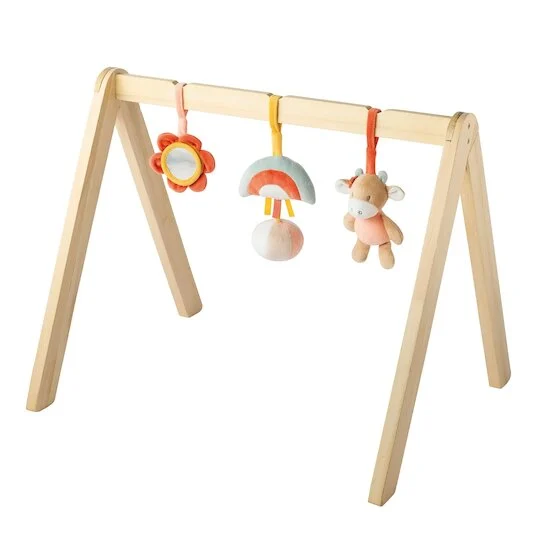 Mila, Zoé & Lana Arche en Bois avec Jouets   Corail        de               Nattou