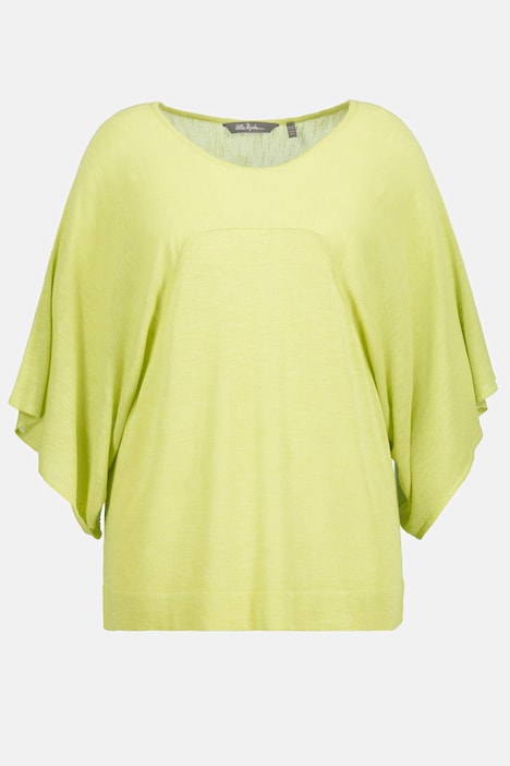 Pullover, Leinenmix, Rundhals, Fledermaus-Halbarm