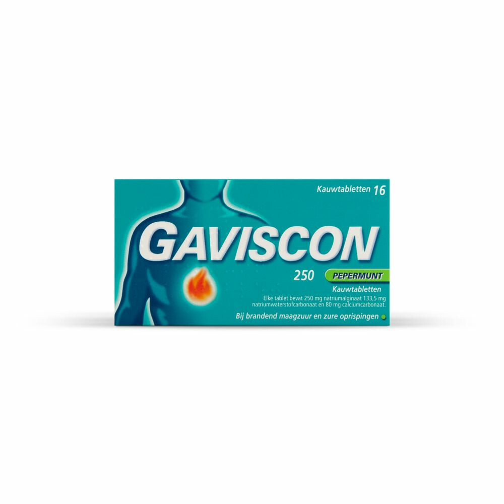 Gaviscon Kauwtabletten Pepermunt 250 mg16 tabletten