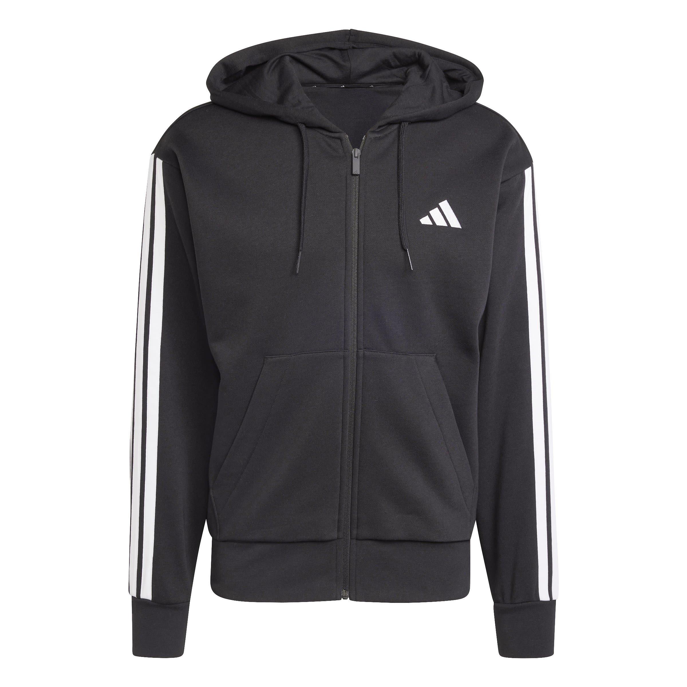 adidas Essentials Fleece 3-Stripes Full-Zip Hoodie Mens