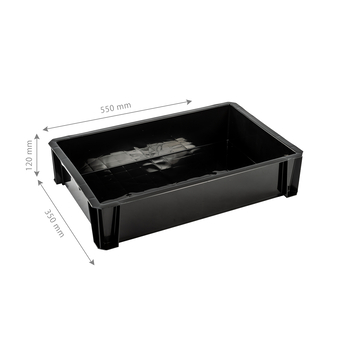Stapelbare krat Heavy Duty 18L zwart