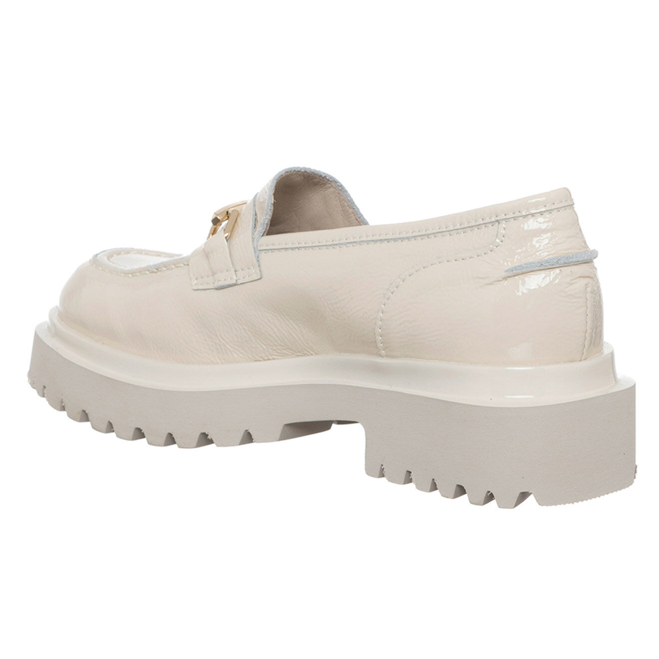 Loretta Pettinari Mocassins en Cuir Nina beige/doré