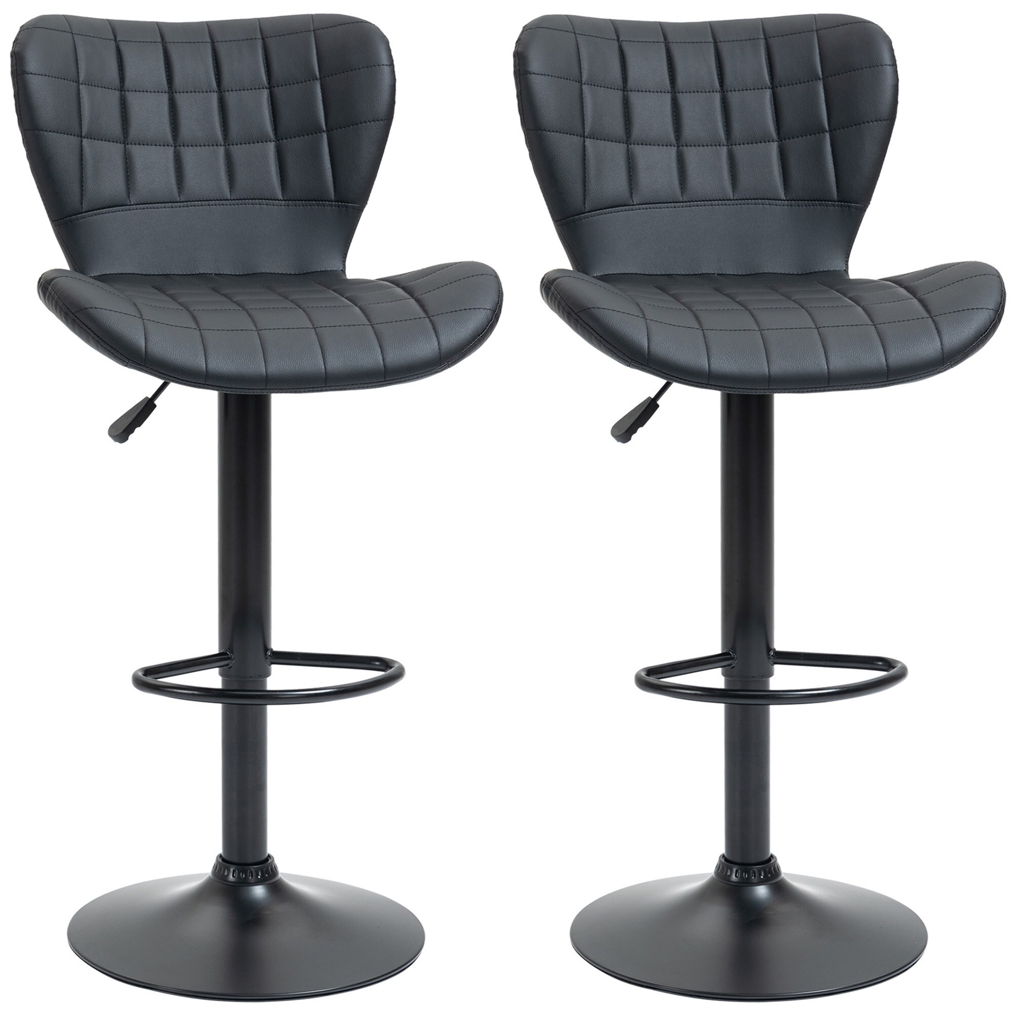 HOMCOM Barstuhl im 2er-Set schwarz 57B x 58T x 87-107H cm