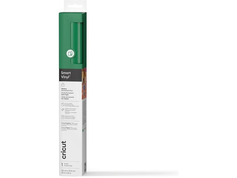 Cricut Vinylfolie Smart Permanent 33 x 91.4 cm, 1 Stück, Gr Selbstklebendes Vinyl Permanent Grün Matte