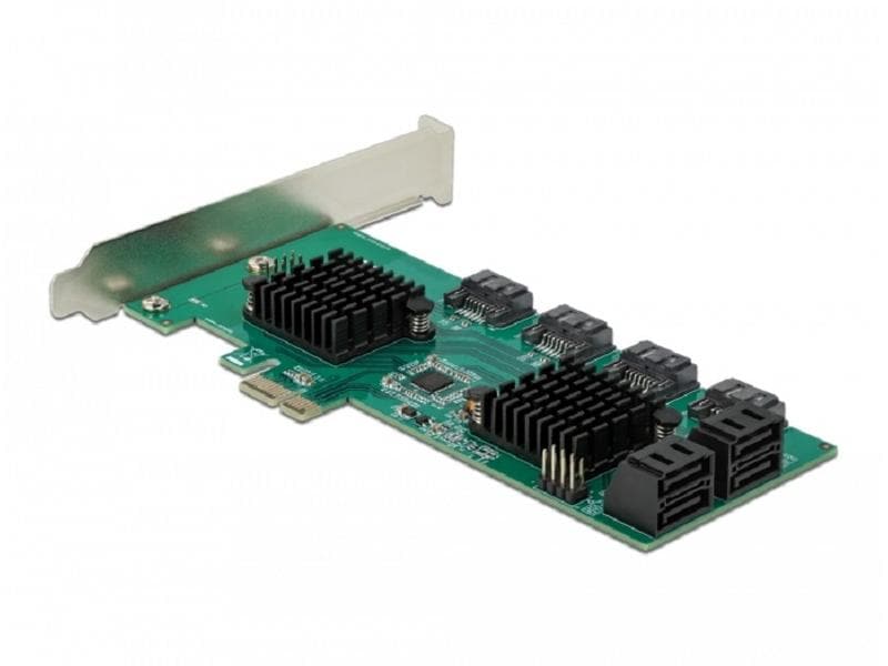 Delock SATA-Controller 8 Port SATA PCIe-Schnittstellenkarte mit 8x 2 Pin Pfostensteckern