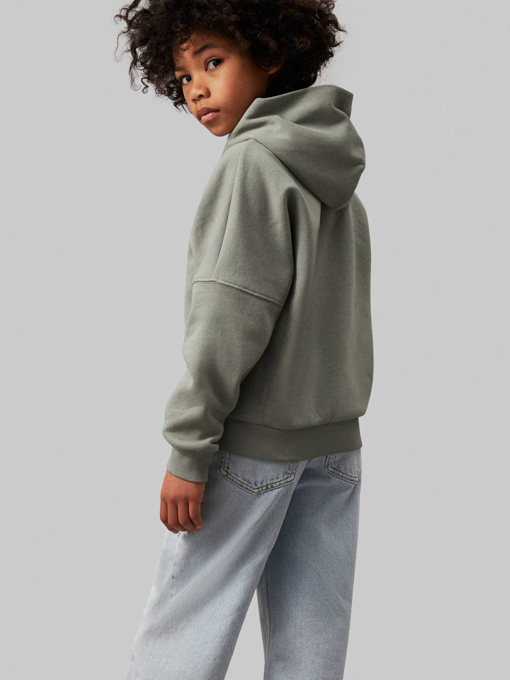 Calvin Klein hoodie met logo grijsgroen