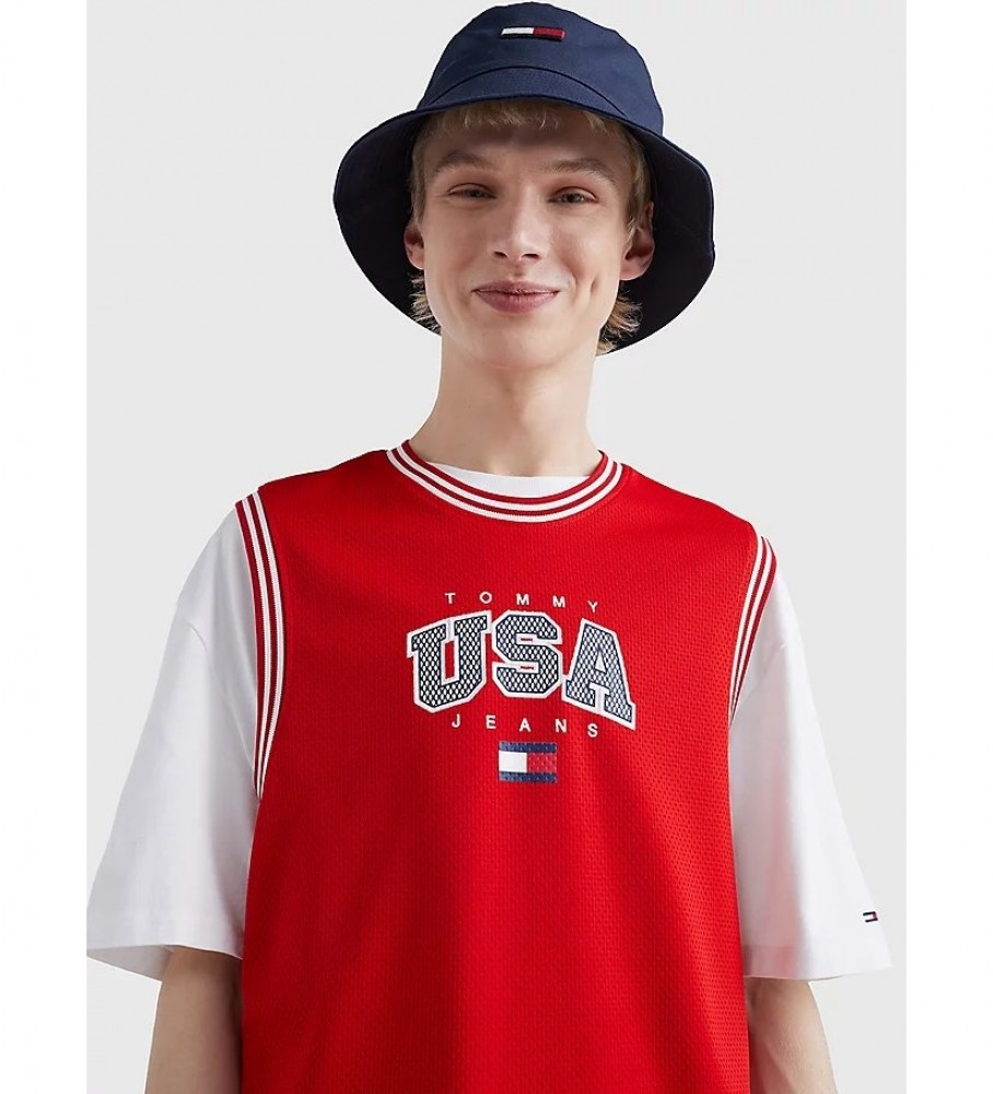 Chapéu Bucket Tommy Jeans com Logotipo Azul Marinho