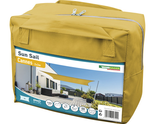 Cannes rechthoekige parasol 2x3m geel