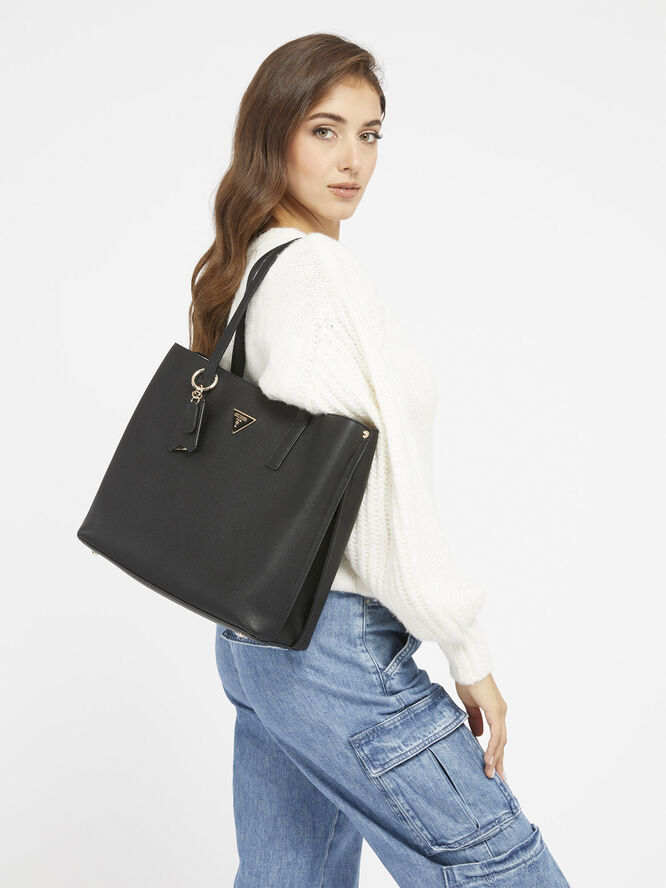 GUESS MERIDIAN GIRLFRIEND TOTE Black