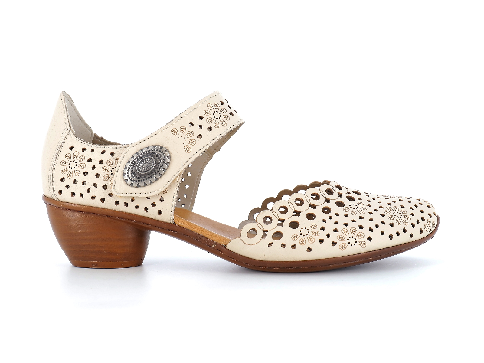Rieker-43753 Synthétique Creme