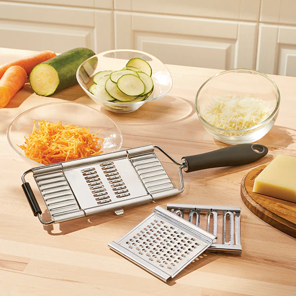 Mandoline multifonctions 3 lames interchangeables inox Mathon