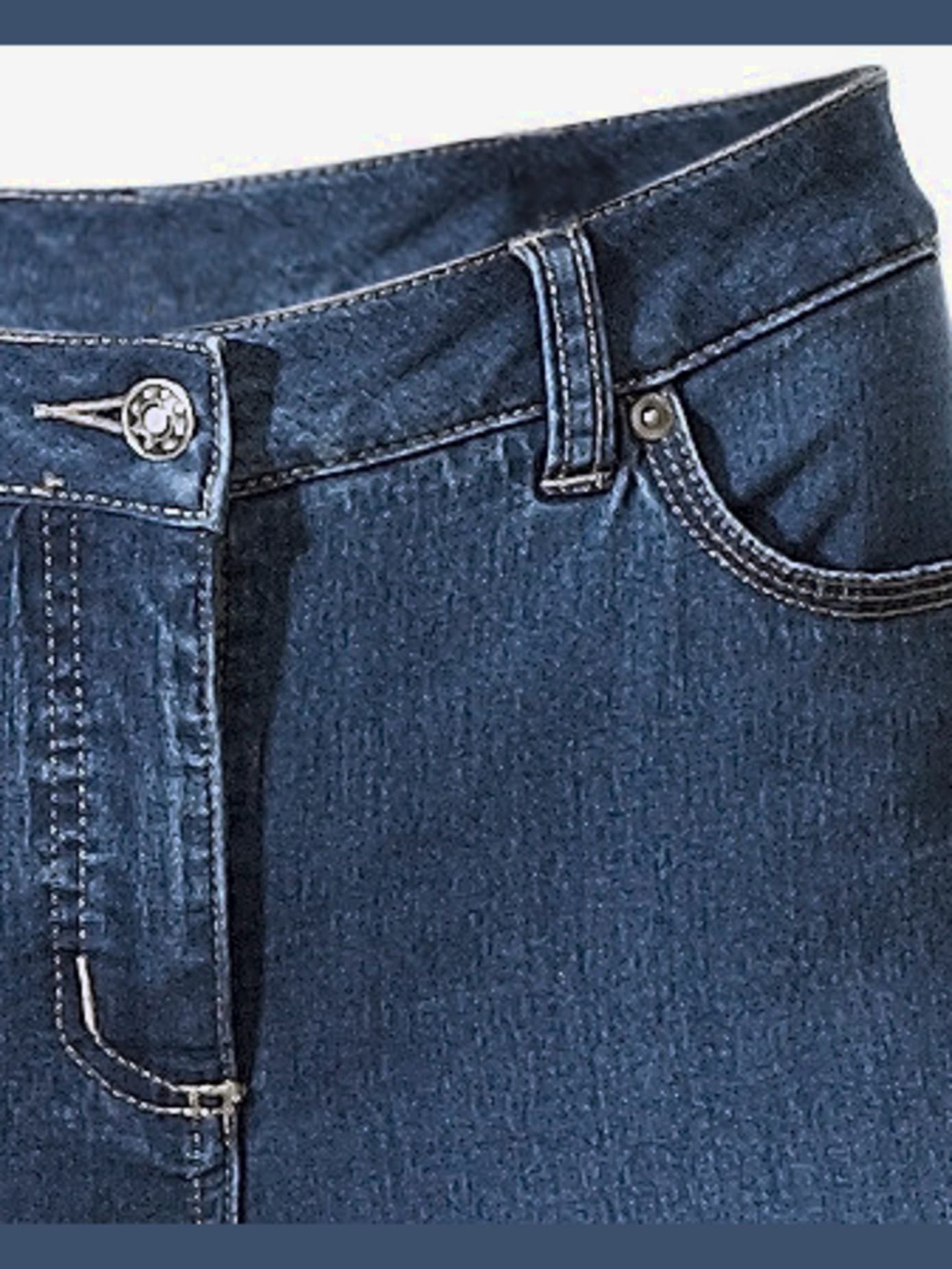 Jeans effet ventre plat longueur 7/8
