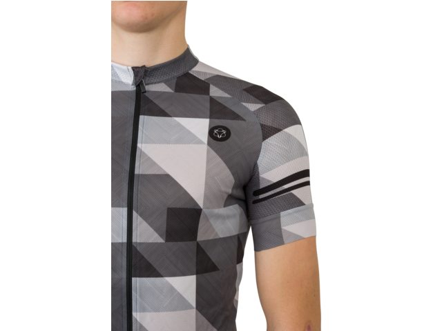 AGU Agu Triangle Stripe Essential Cykeltrøje Sort/Grå/Hvid