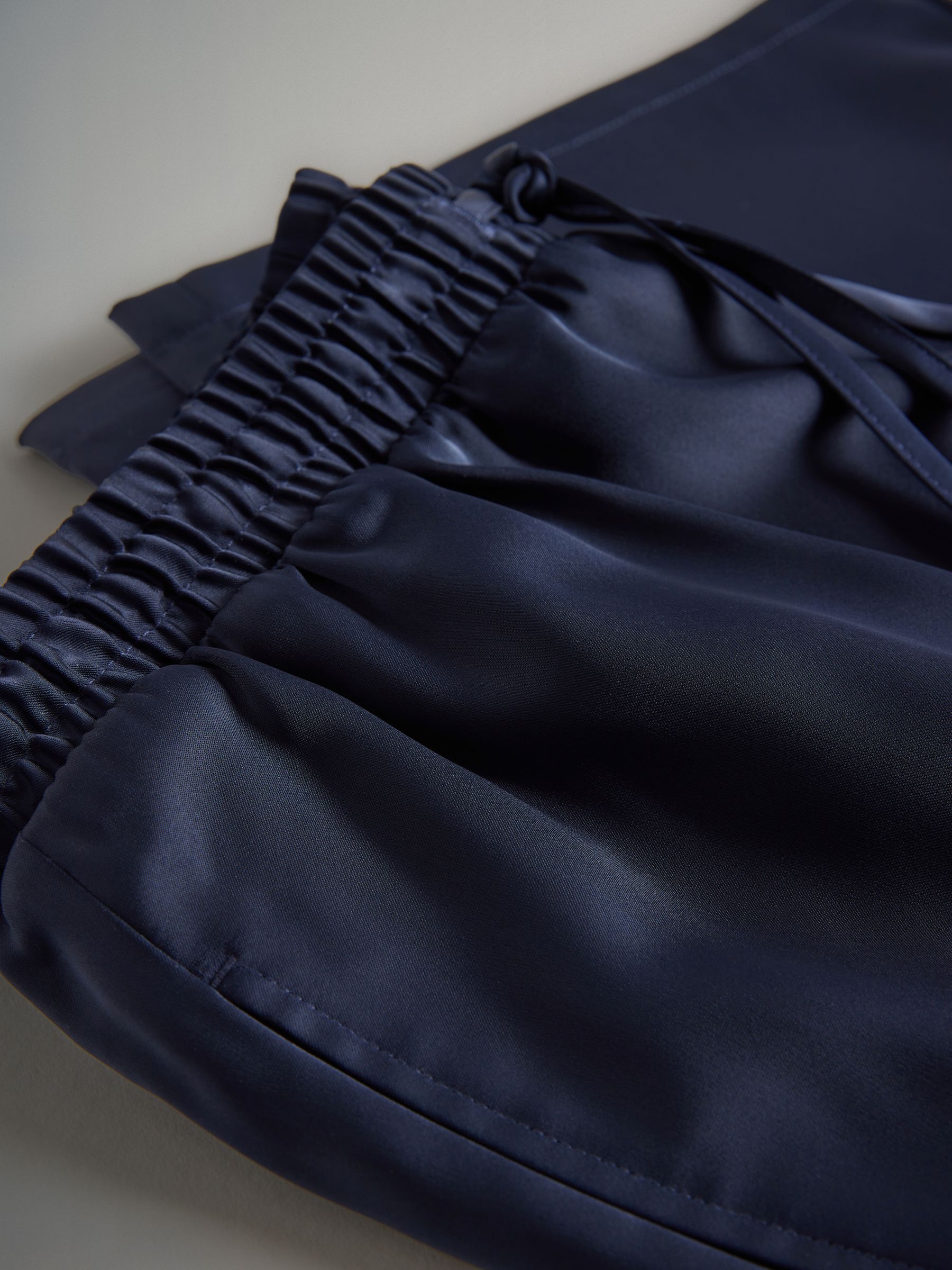 Marineblauw/Chocoladebruin - The Set 2 Pack Satin Wide Leg Pull On Trousers