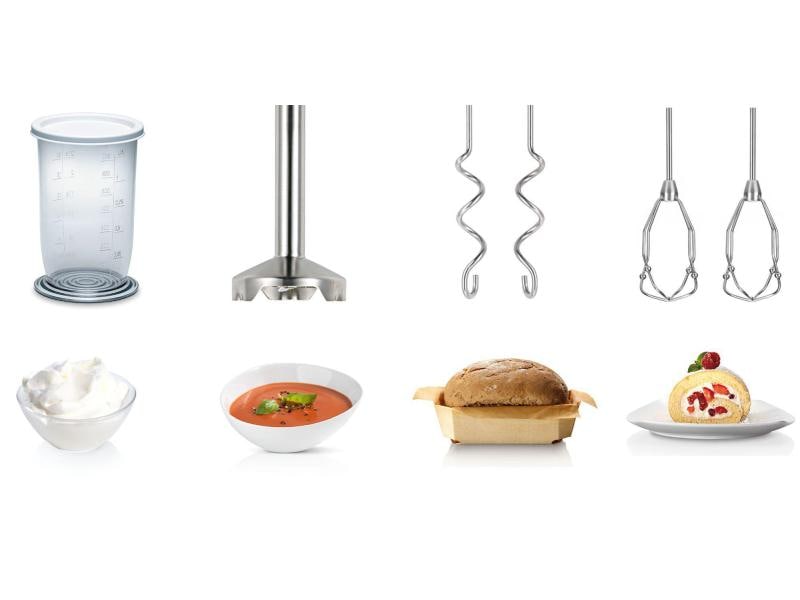 Bosch Handmixer MFQ4070 Weiss/Silber Handrührer-Set