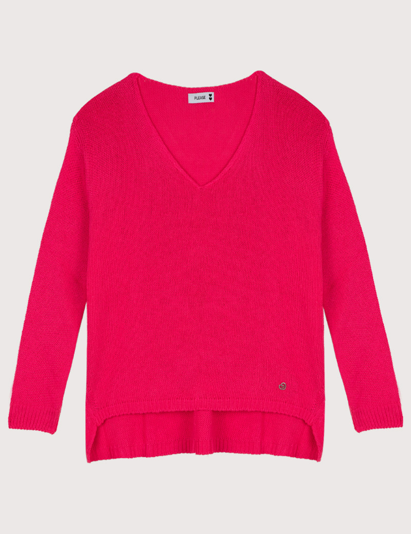 PLEASE PULL MAILLE FINE COL V FUSHIA
