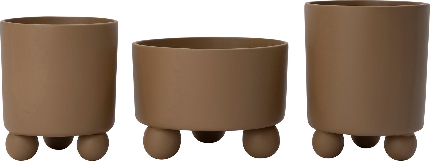 Intratuin bloempot op poten Niki bruin D 14 H 16 cm