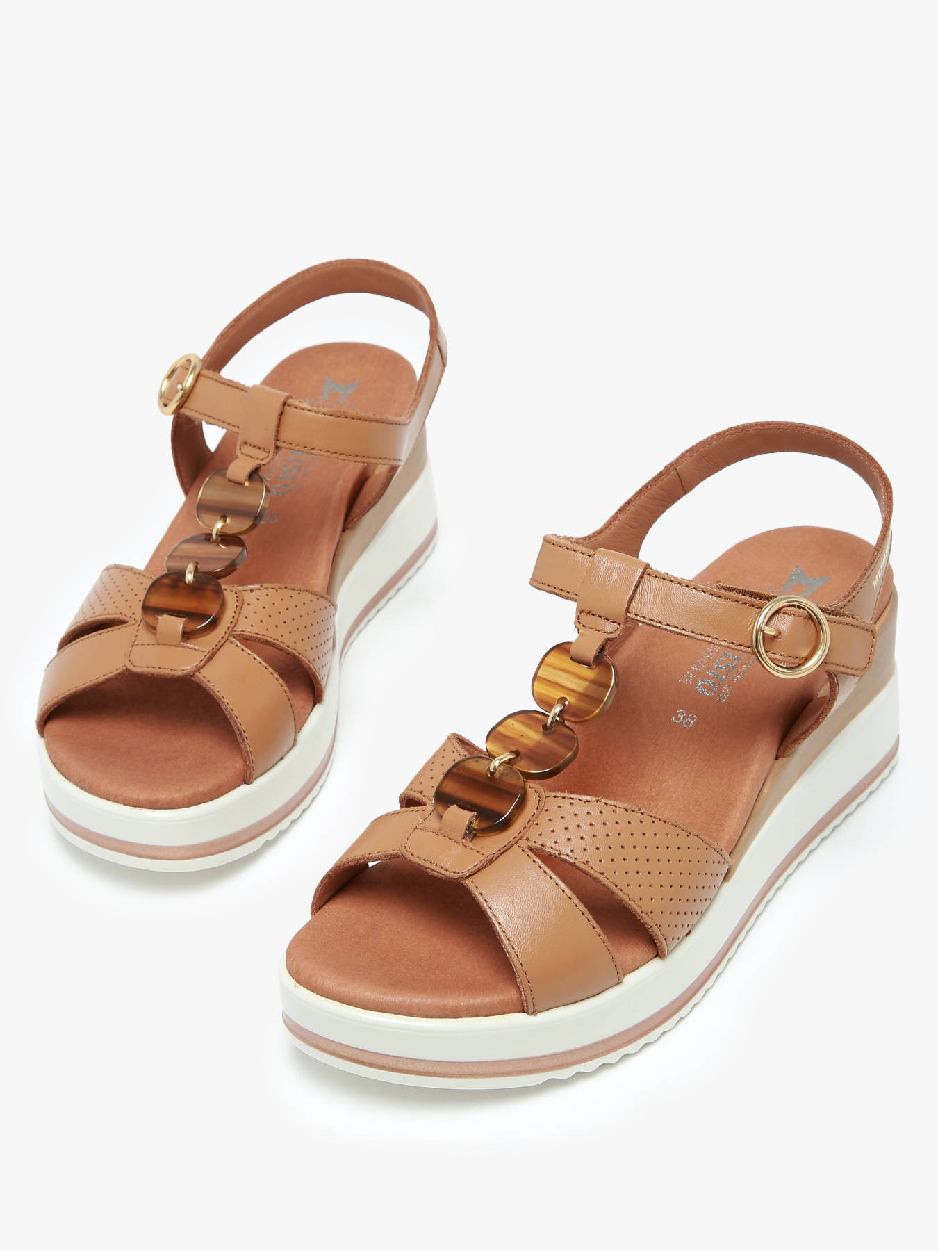 Sandales talon compens en cuir MEPHISTO